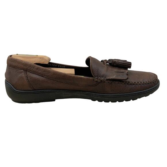 Bragano Loafers Mens 11.5M Brown Leather Tassel Kiltie Moccasin Made in Italy main image 8